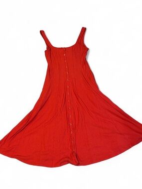 Privacy Please Coral Button-Front Misi Sleeveless Dress